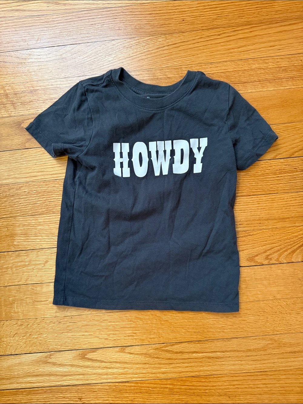 Cat & Jack Black Short-Sleeve HOWDY Graphic Tee